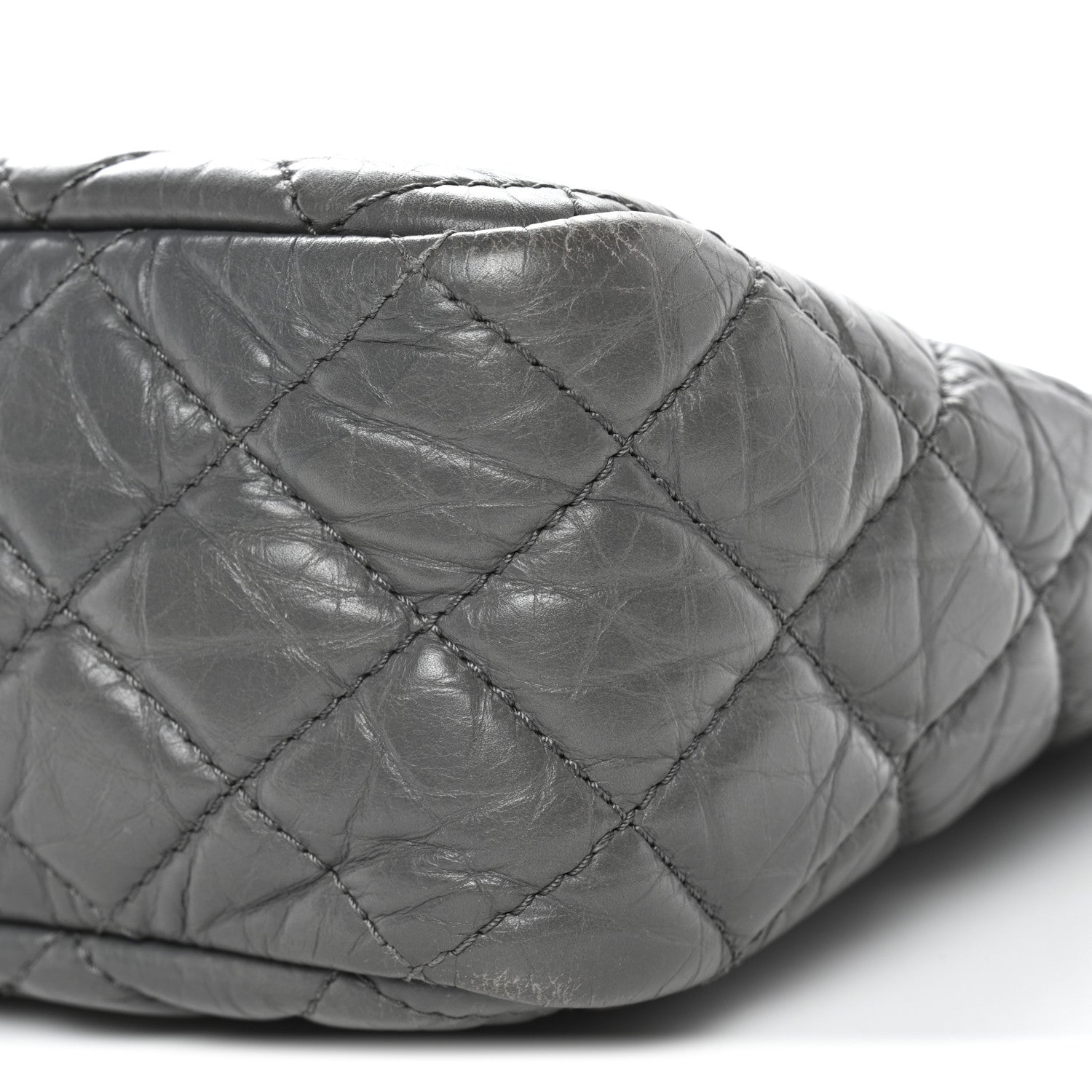 Chanel Aged Calfskin Quilted Large Reissue Camera Case Grey 10 of 12