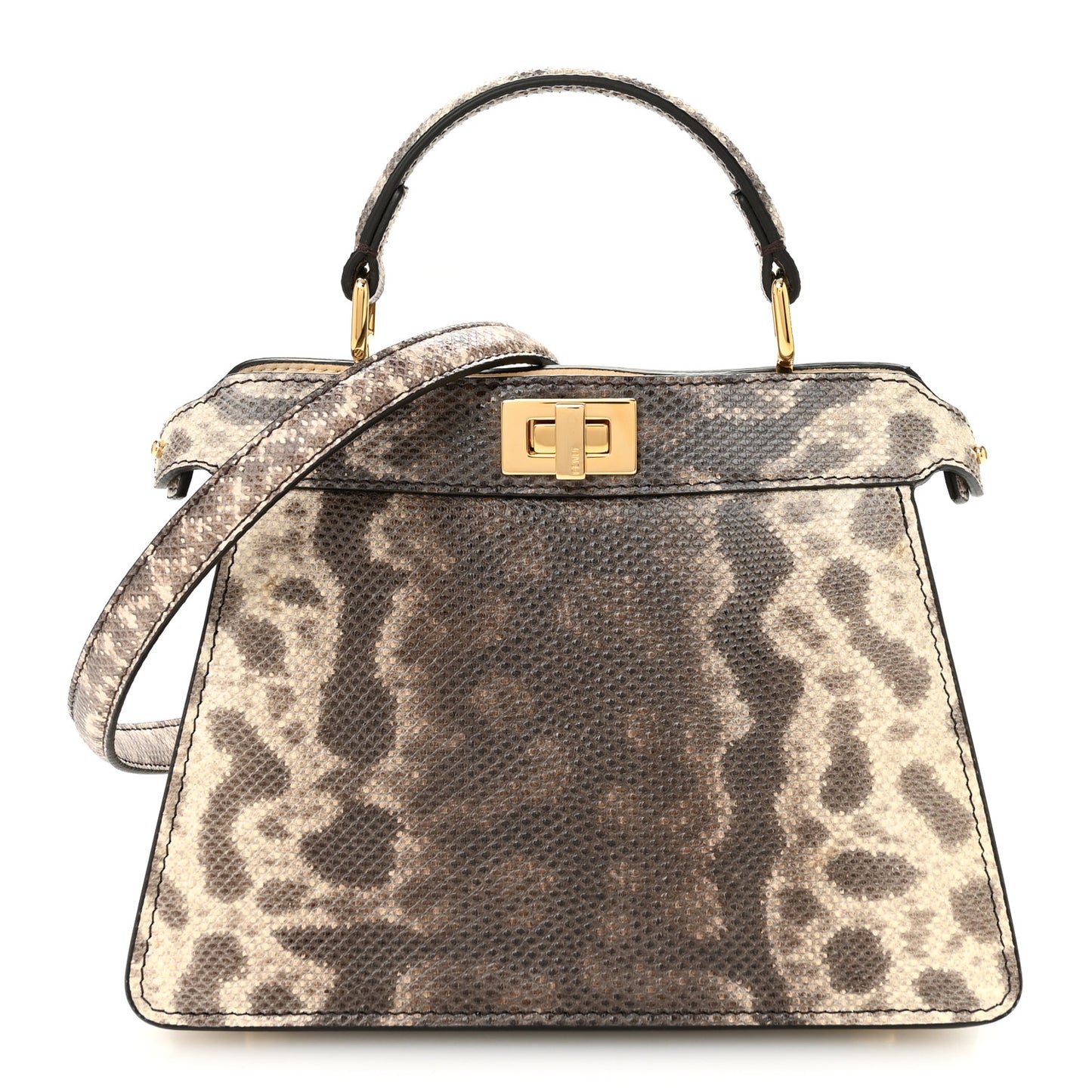 Lizard Togo Lucido Petite Peekaboo I SEE U Satchel Multicolor