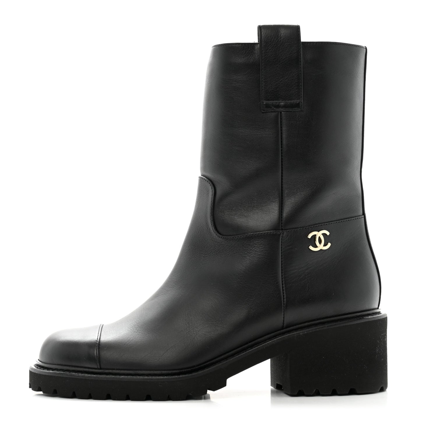 Calfskin CC Ankle Boots 38 Black