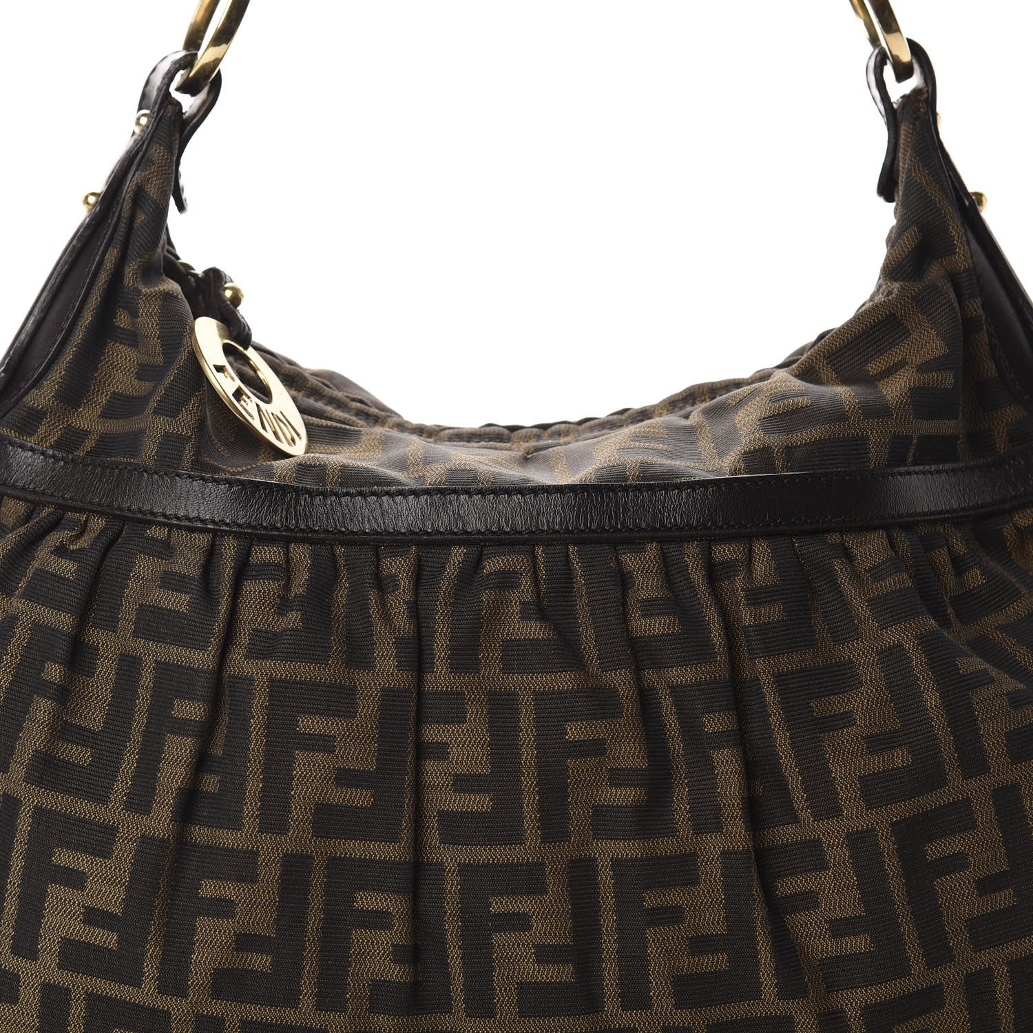 Fendi Zucca Cuoio Lucido Chef Hobo Tobacco Moro 10 of 10