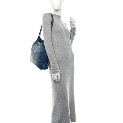Chanel Denim Quilted Small Chanel 22 Blue 3 of 13
