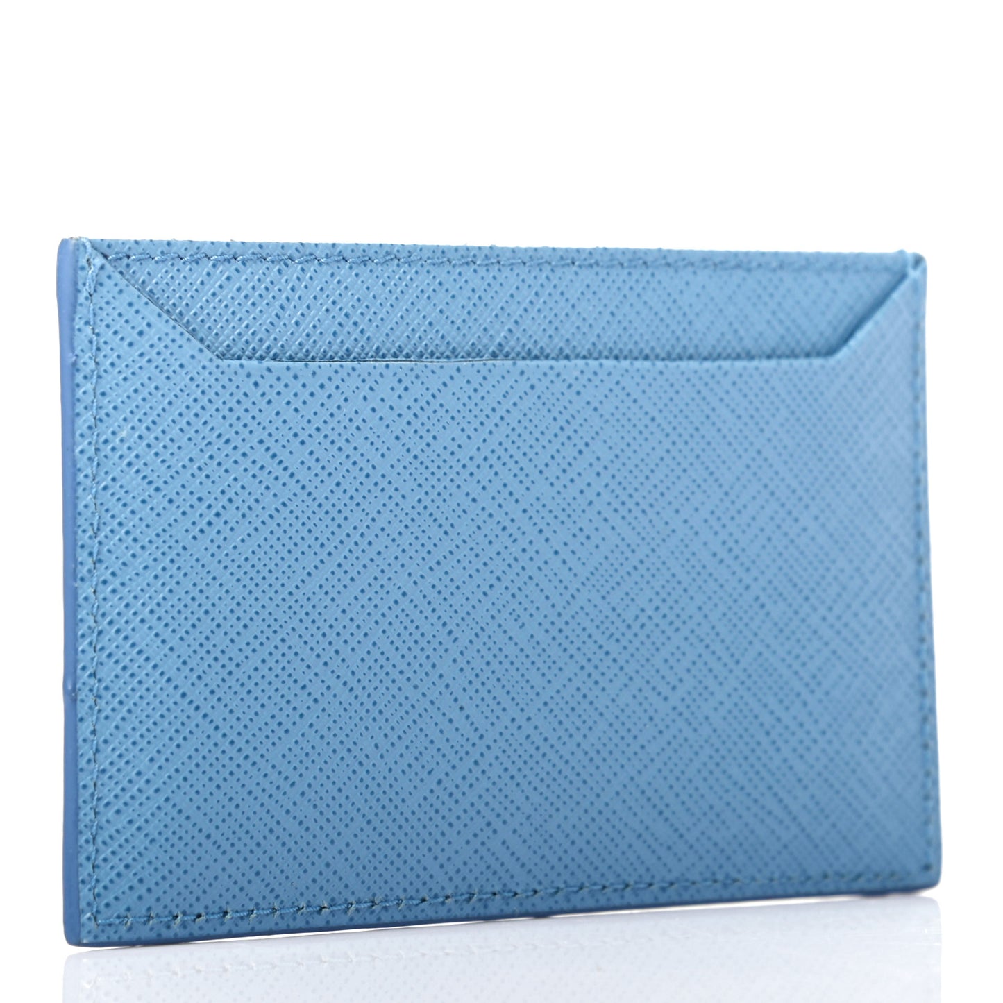 Saffiano Vernice Metal Card Case Blue