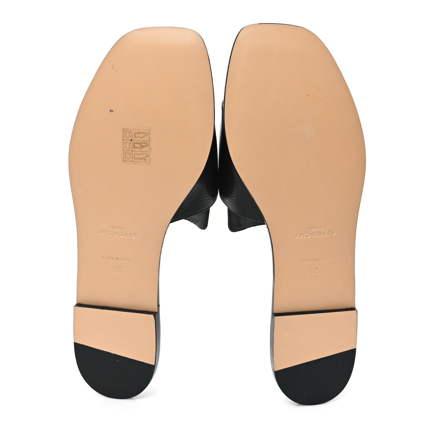 Goatskin 4G Flat Sandals 38 Black