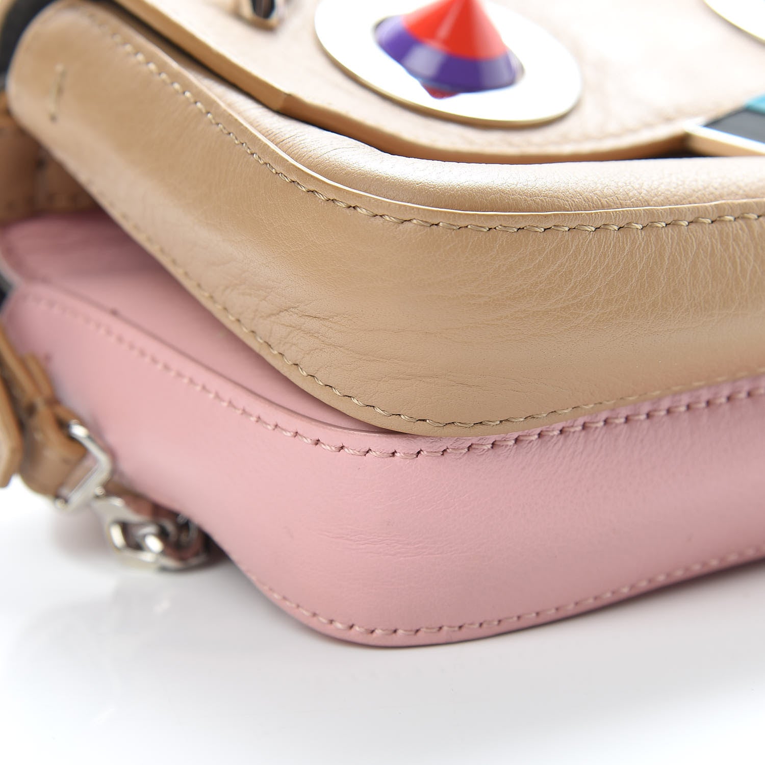 Fendi Vitello Dolce Hypnoteyes Micro Double Baguette Cuoio Bubblegum Multicolor 10 of 13