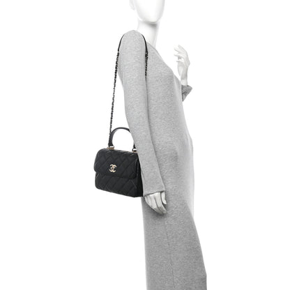 Chanel Lambskin Quilted Small Trendy CC Dual Handle Flap Bag Black 2 of 14