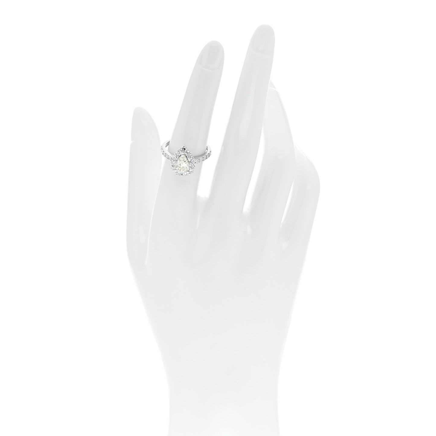 Platinum Diamond 1.15ct Pear Cut Halo Engagement Ring 53 6.25