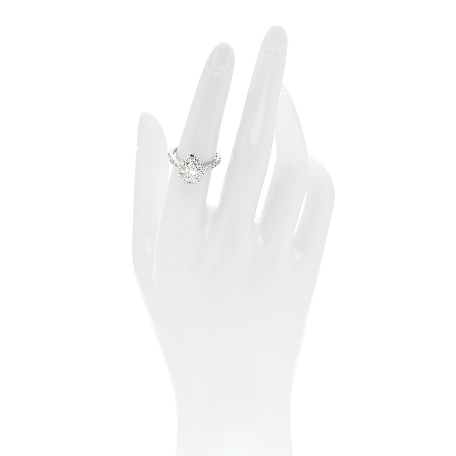 Parker & West by FASHIONPHILE Platinum Diamond 1.15ct Pear Cut Halo Engagement Ring 53 6.25 2 of 9