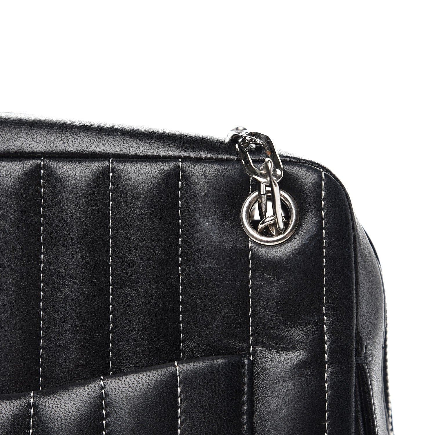 Chanel Lambskin Vertical Quilted Mademoiselle Small Camera Case Black 8 of 15