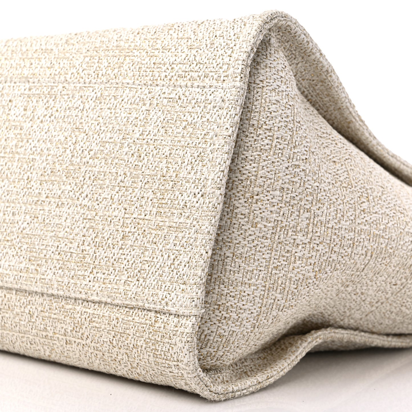 Lurex Boucle Medium Deauville Tote White