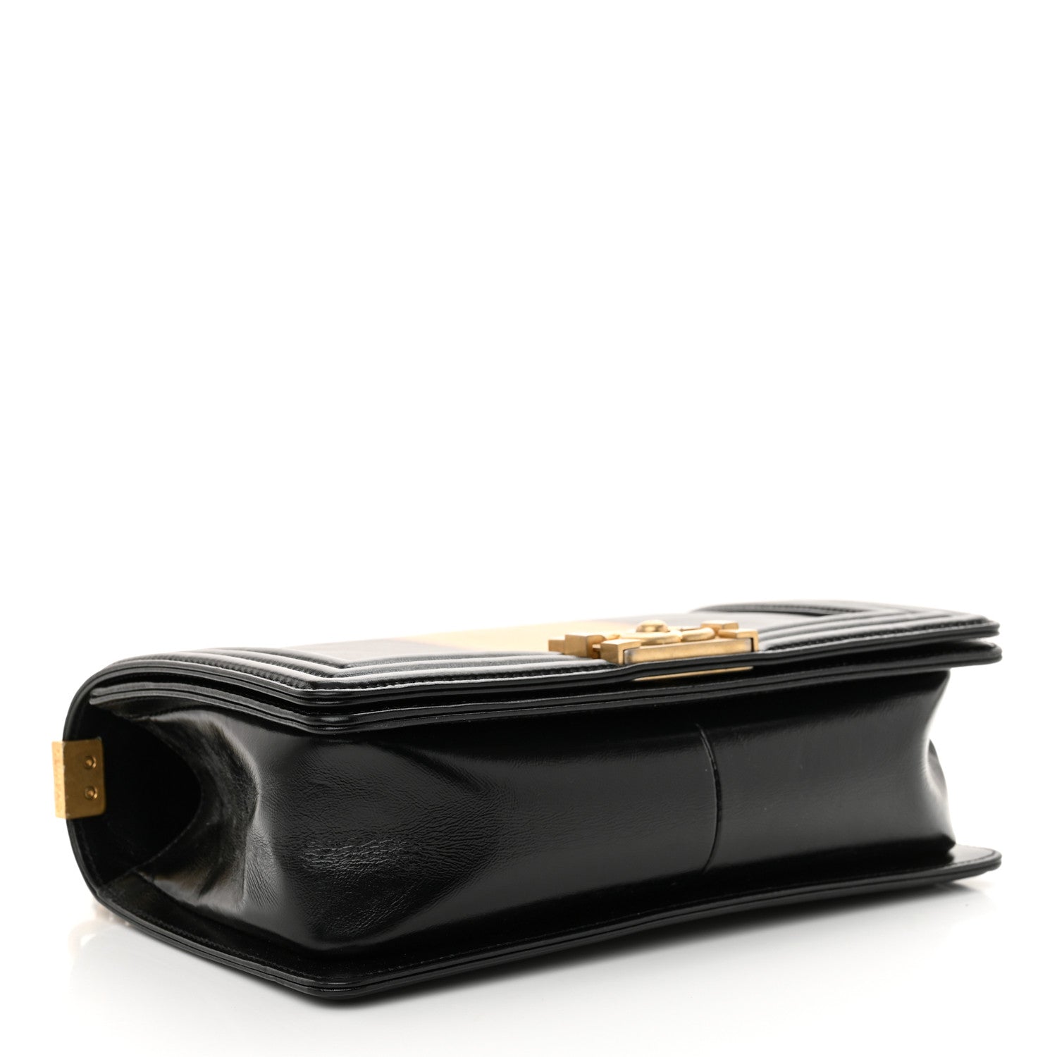 Chanel Metallic Glazed Calfskin Medium Boy Flap Black Gold 4 of 13