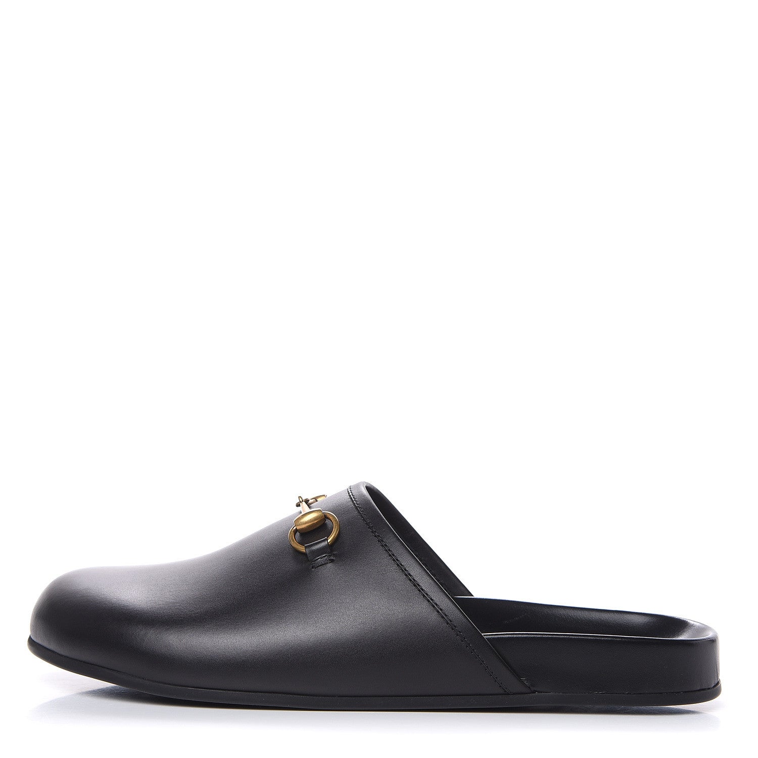 Gucci Calfskin Mens Horsebit River Slippers 10 Black 1 of 9