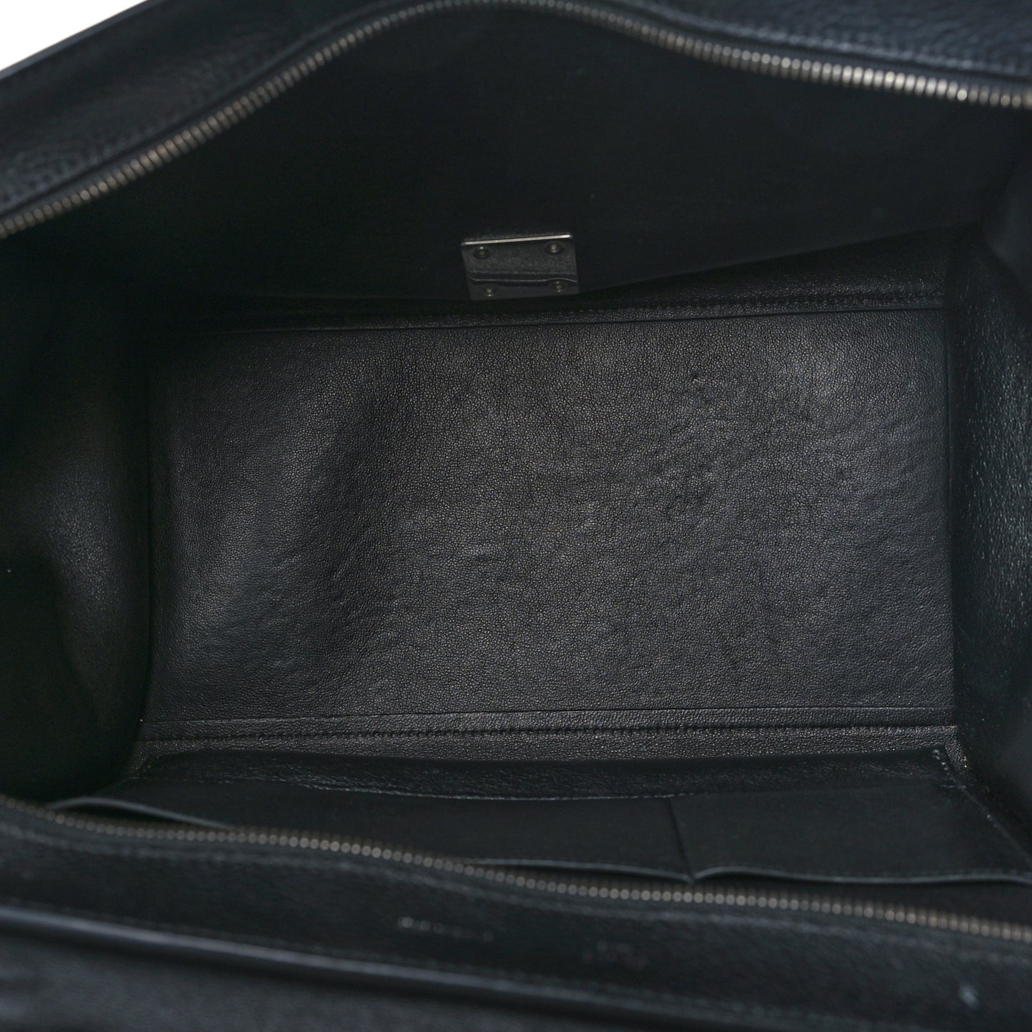 Drummed Calfskin Suede Small Trapeze Black