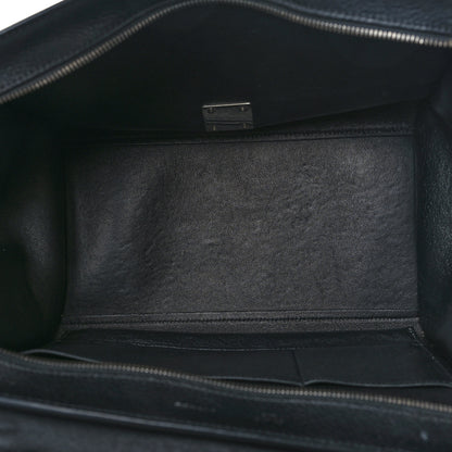 Celine Drummed Calfskin Suede Small Trapeze Black 4 of 8