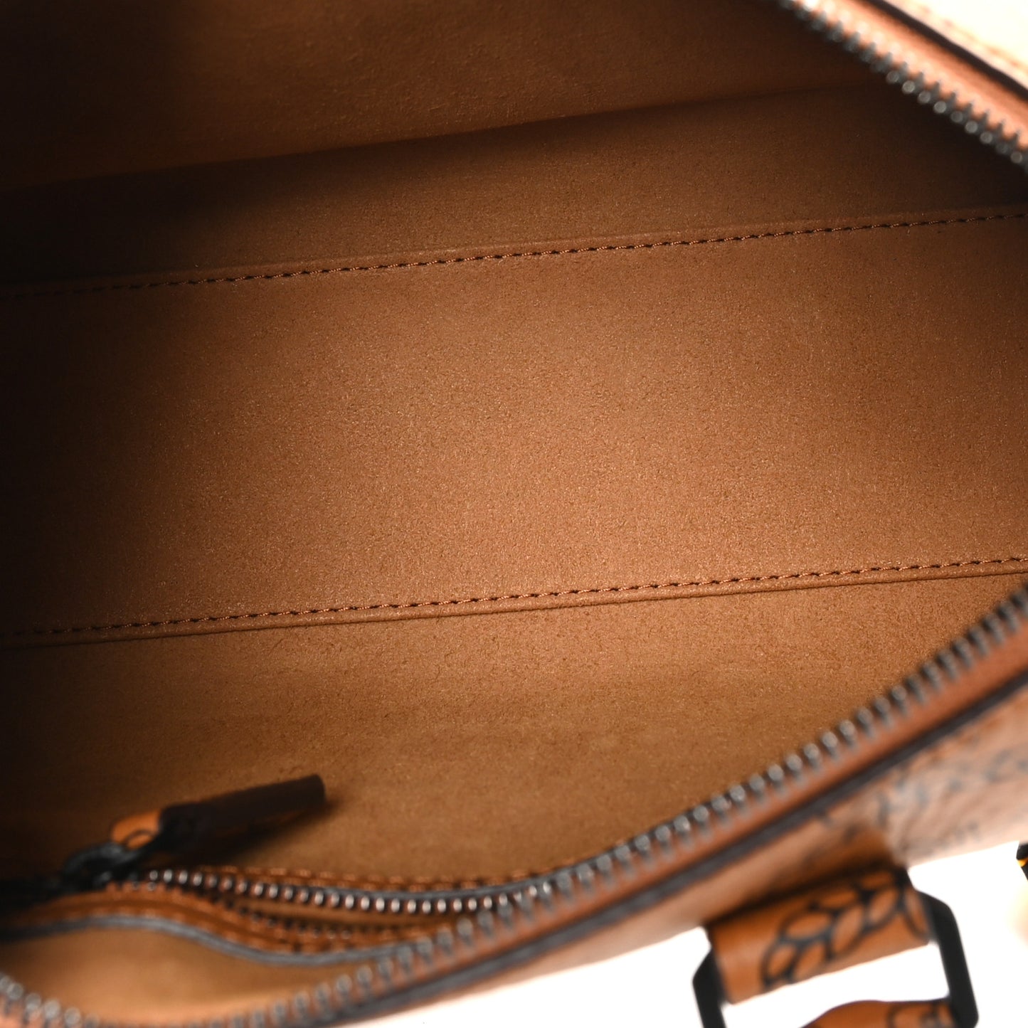 Maxi Visetos Small Aren Boston Bag Cognac