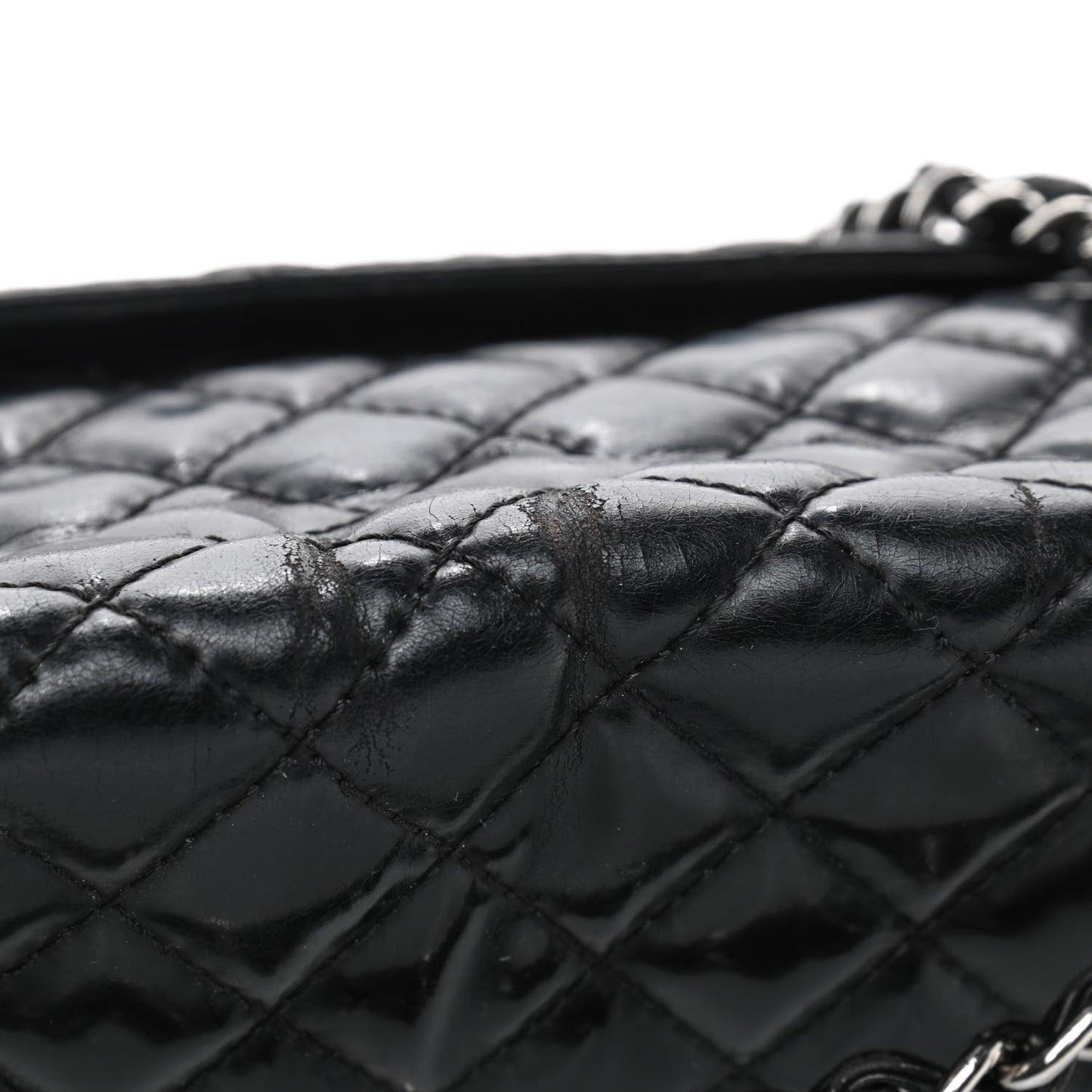 Vinyl Quilted In the Business Flap Bag Black
