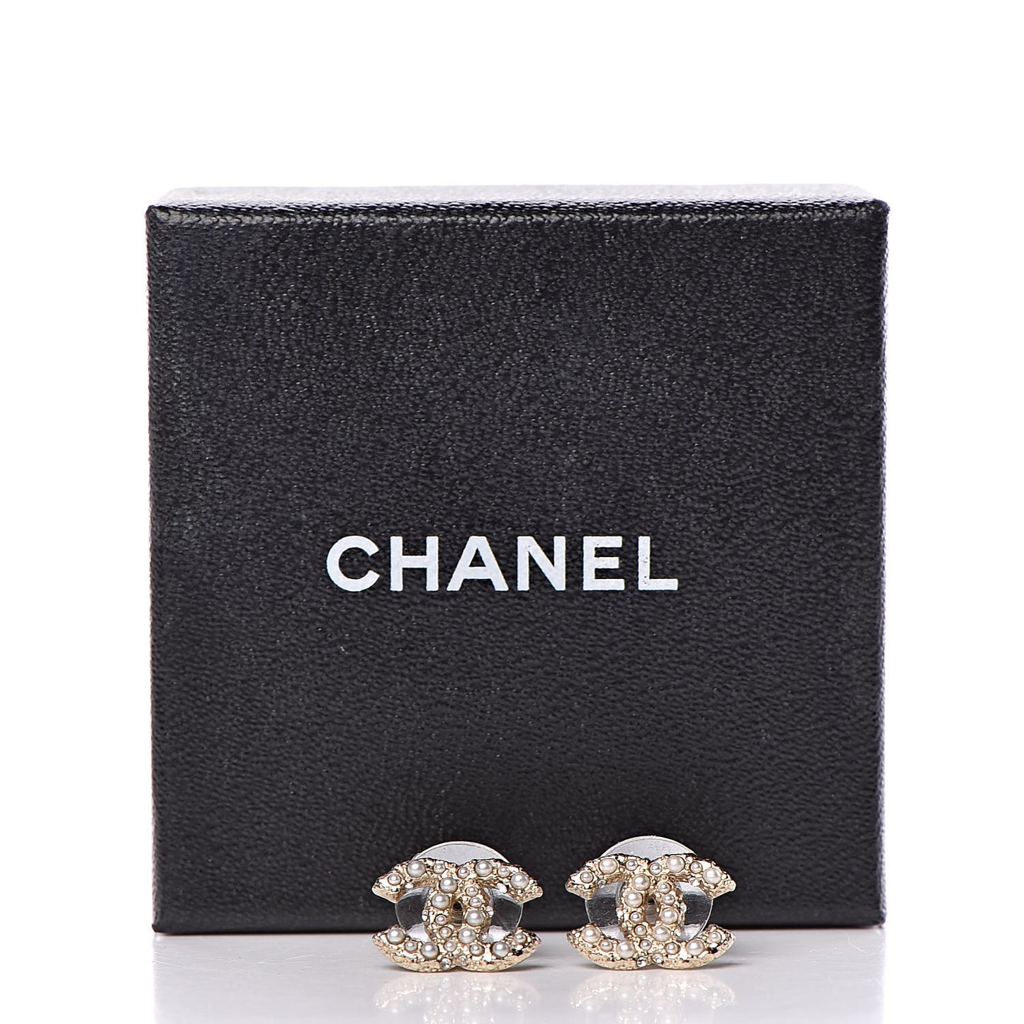 Pearl Crystal CC Earrings Gold