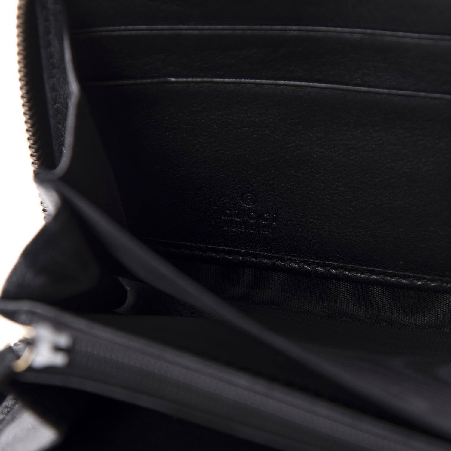 Gucci Calfskin Matelasse GG Marmont Zip Around Wallet Black 6 of 8