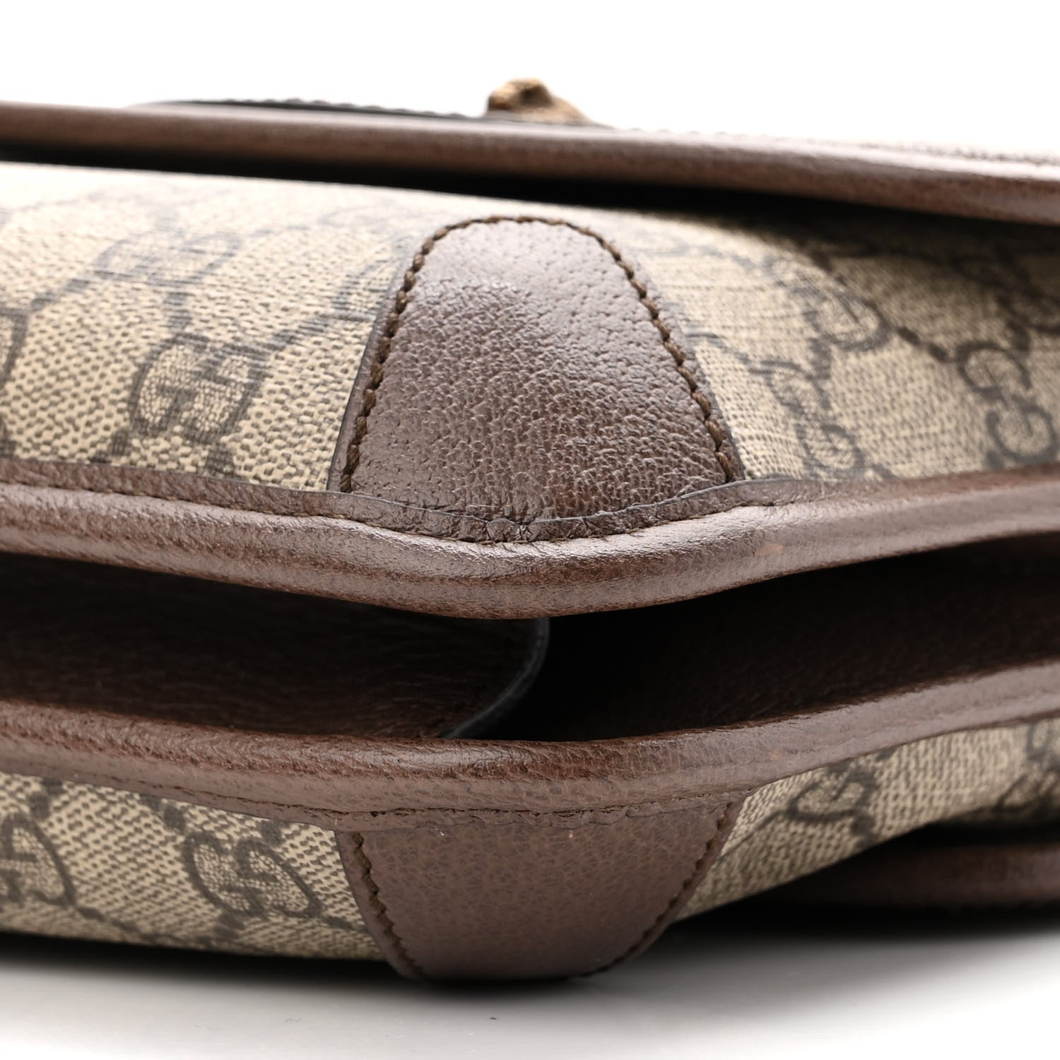 Gucci GG Supreme Monogram Web Small Neo Vintage Double Flap Messenger Bag Beige New Acero 10 of 10