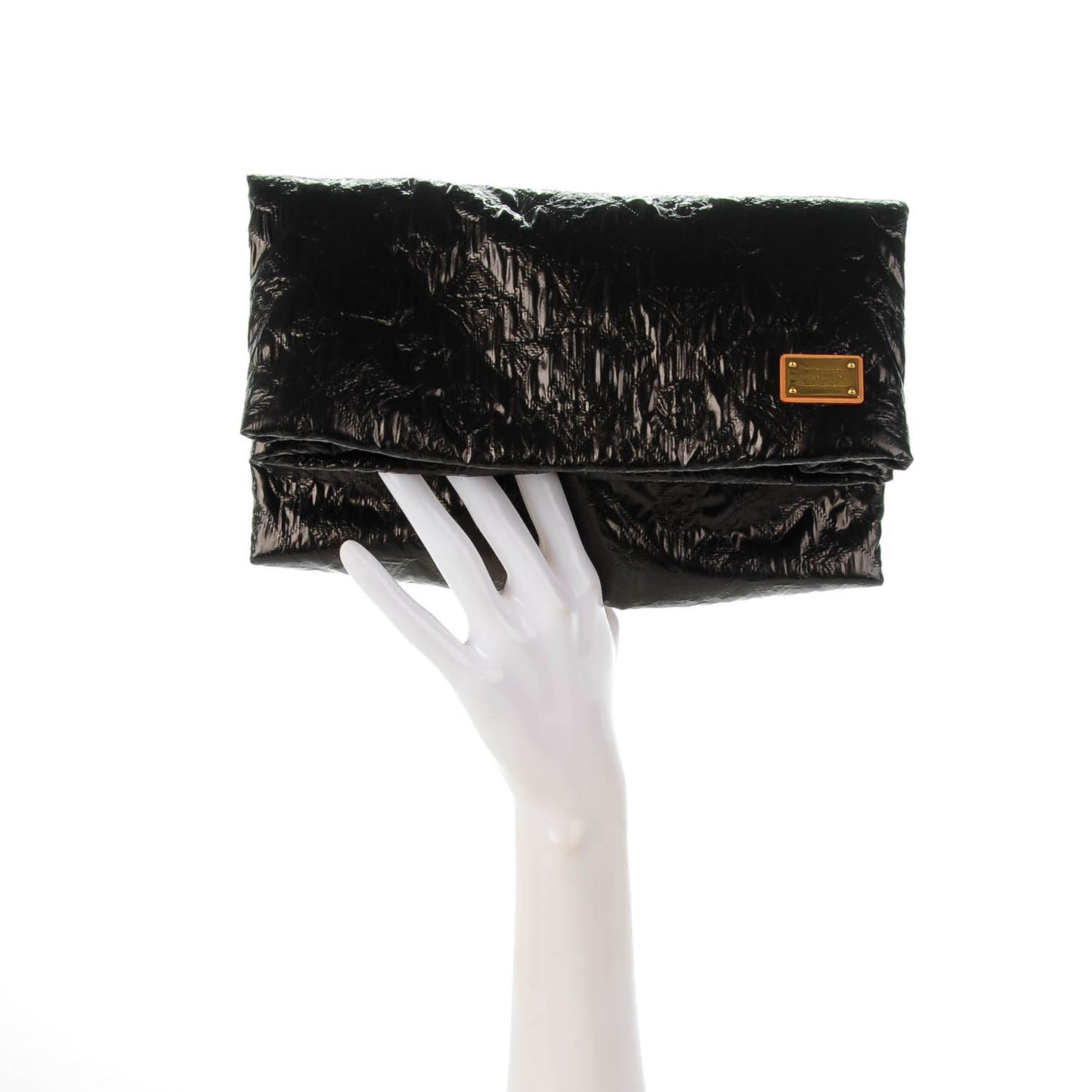 Jacquard Quilted Monogram Limelight Clutch PM Black