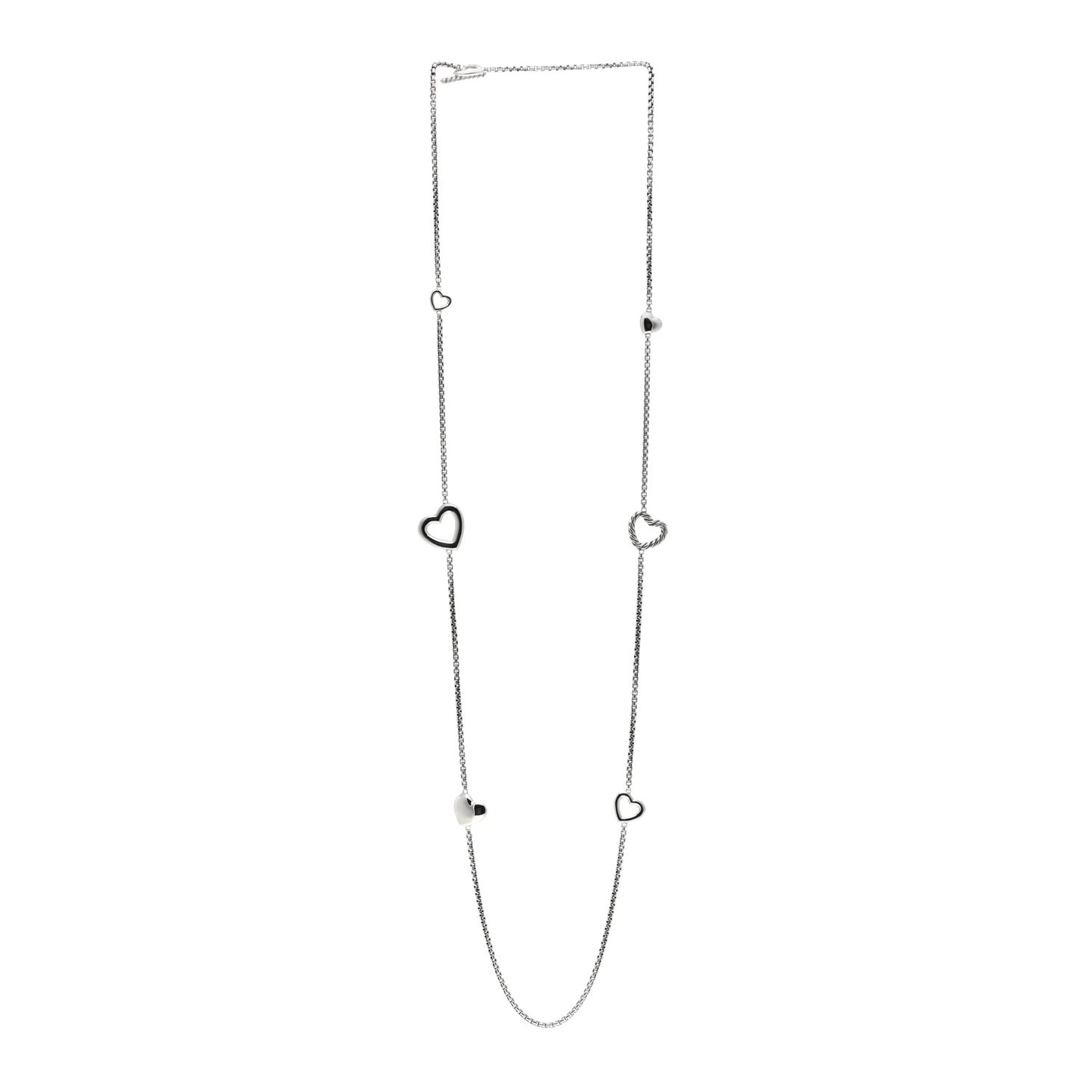 DAVID YURMAN Sterling Silver Cable Heart Chain Necklace