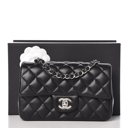 Chanel Lambskin Quilted Mini Rectangular Flap Black 10 of 10
