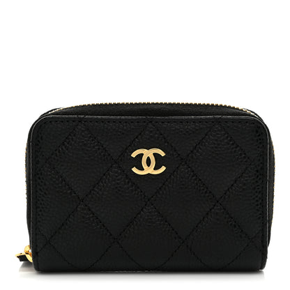 Chanel Caviar Quilted Zip Coin Purse Black 1 of 8