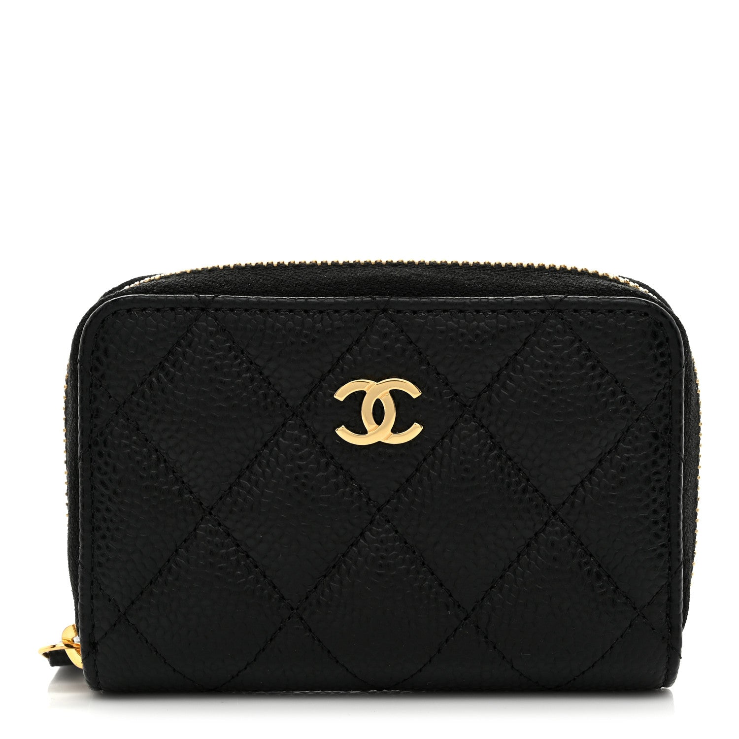 Chanel Caviar Quilted Zip Coin Purse Black 1 of 7