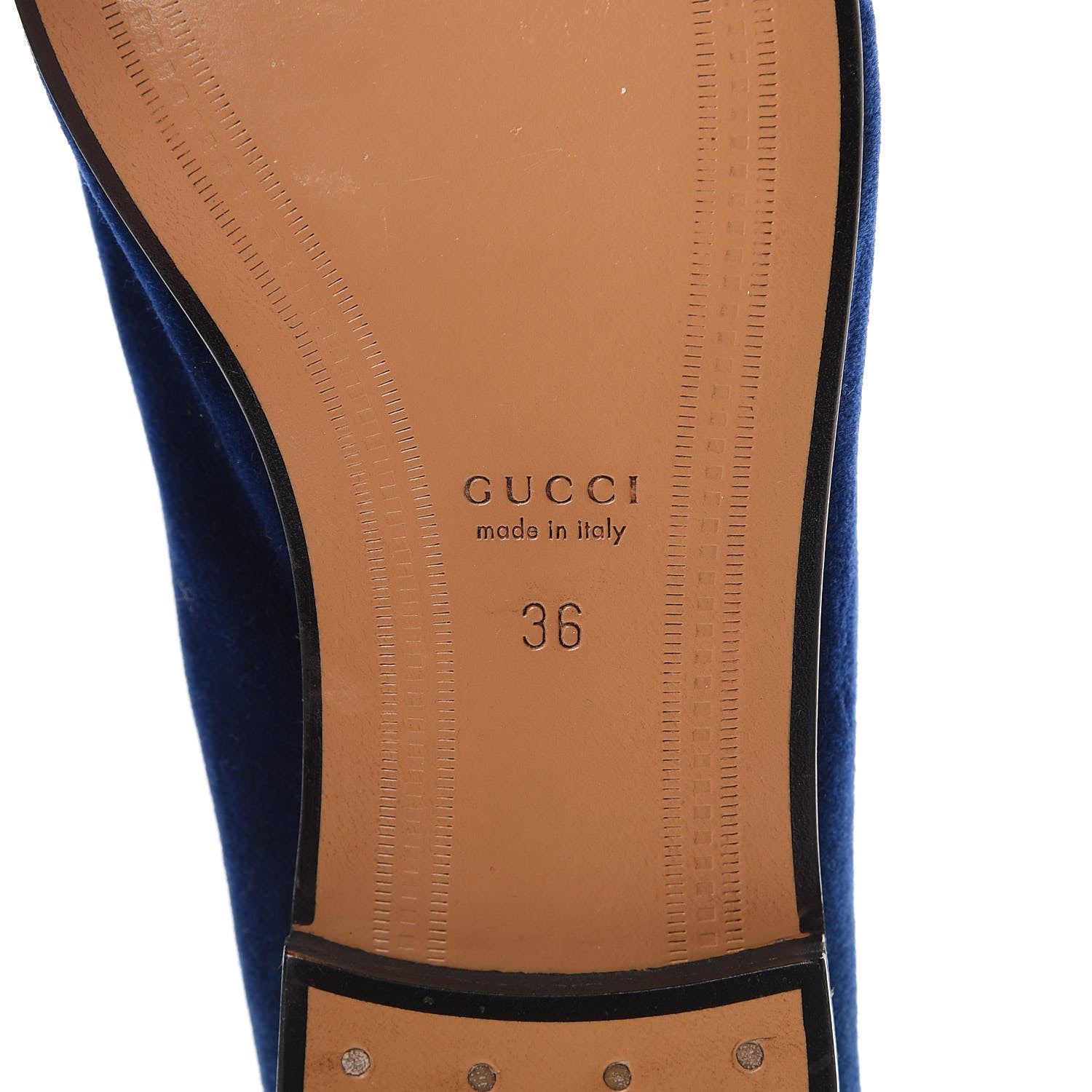 Gucci Velvet Horsebit Womens Jordaan Loafers 36 Blue Cobalt 6 of 8