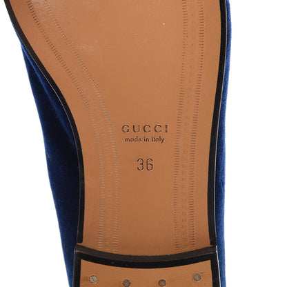 Gucci Velvet Horsebit Womens Jordaan Loafers 36 Blue Cobalt 6 of 8