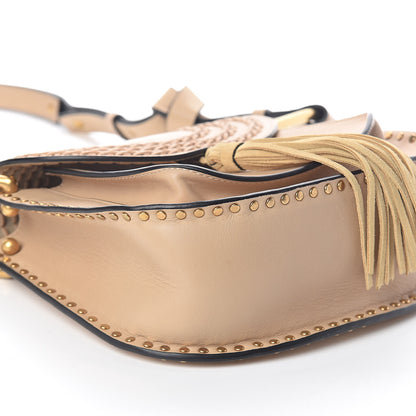 Chloe Calfskin Braided Small Hudson Shoulder Bag Pearl Beige 8 of 9