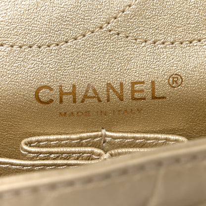 Chanel Metallic Aged Calfskin Quilted 2.55 Reissue 226 Flap Pale Gold 6 of 11