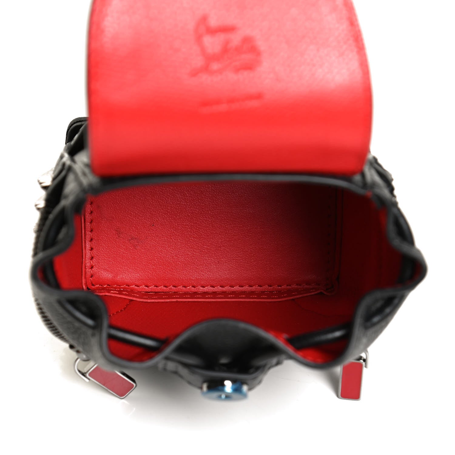 Christian Louboutin Calfskin Spiked Mini Explorafunk Keyring Bag Black 5 of 12