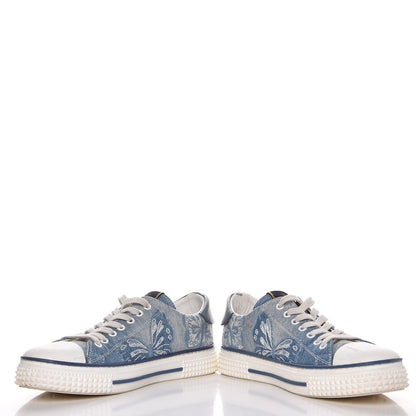 Valentino Garavani Denim Butterfly Embroidered Sneakers 41 Light Denim 5 of 17
