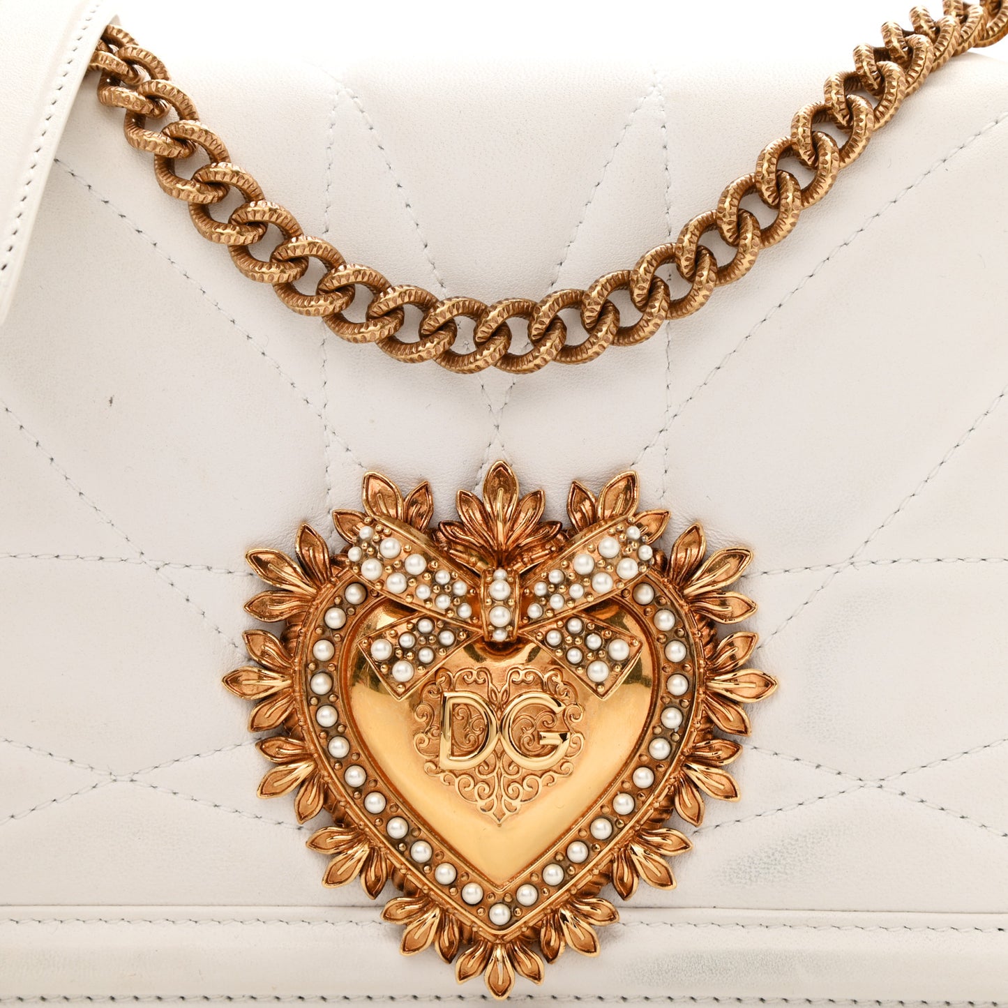 Calfskin Mini Devotion Crossbody Bag White