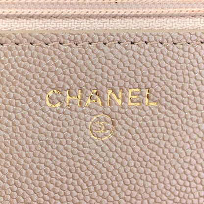 Chanel Iridescent Caviar Quilted Wallet on Chain WOC Beige 7 of 14