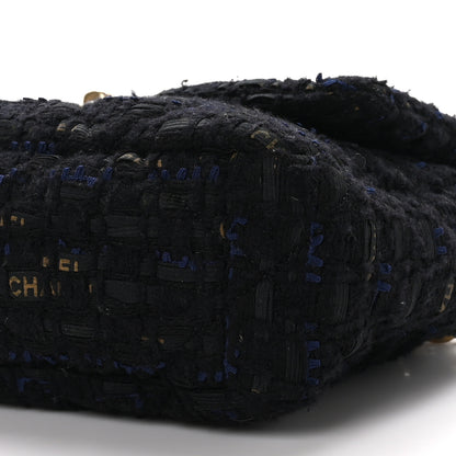 Chanel Tweed Quilted Medium Chanel 19 Flap Black Navy Gold 10 of 10