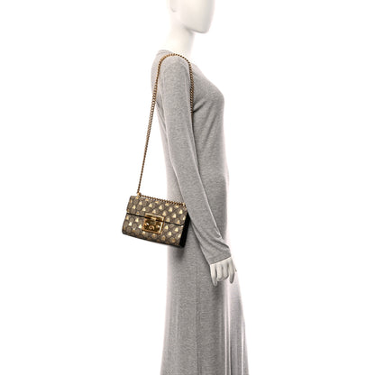 Gucci GG Supreme Monogram Bees Small Padlock Shoulder Bag Black 2 of 11