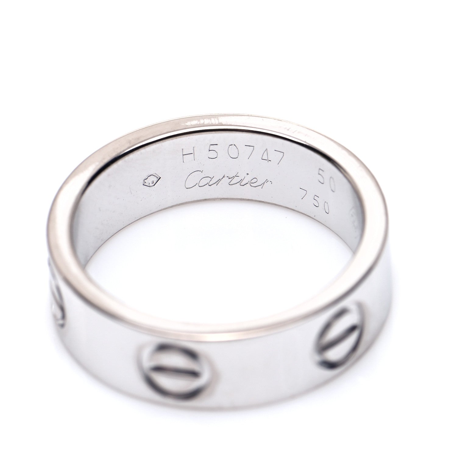 Cartier 18K White Gold 5.5mm LOVE Ring 50 5.25 4 of 5