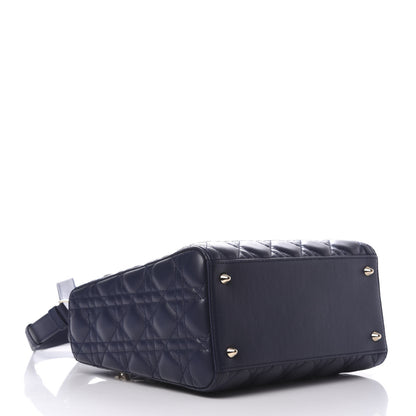 Christian Dior Lambskin Cannage Medium Lady Dior Navy Blue 5 of 13