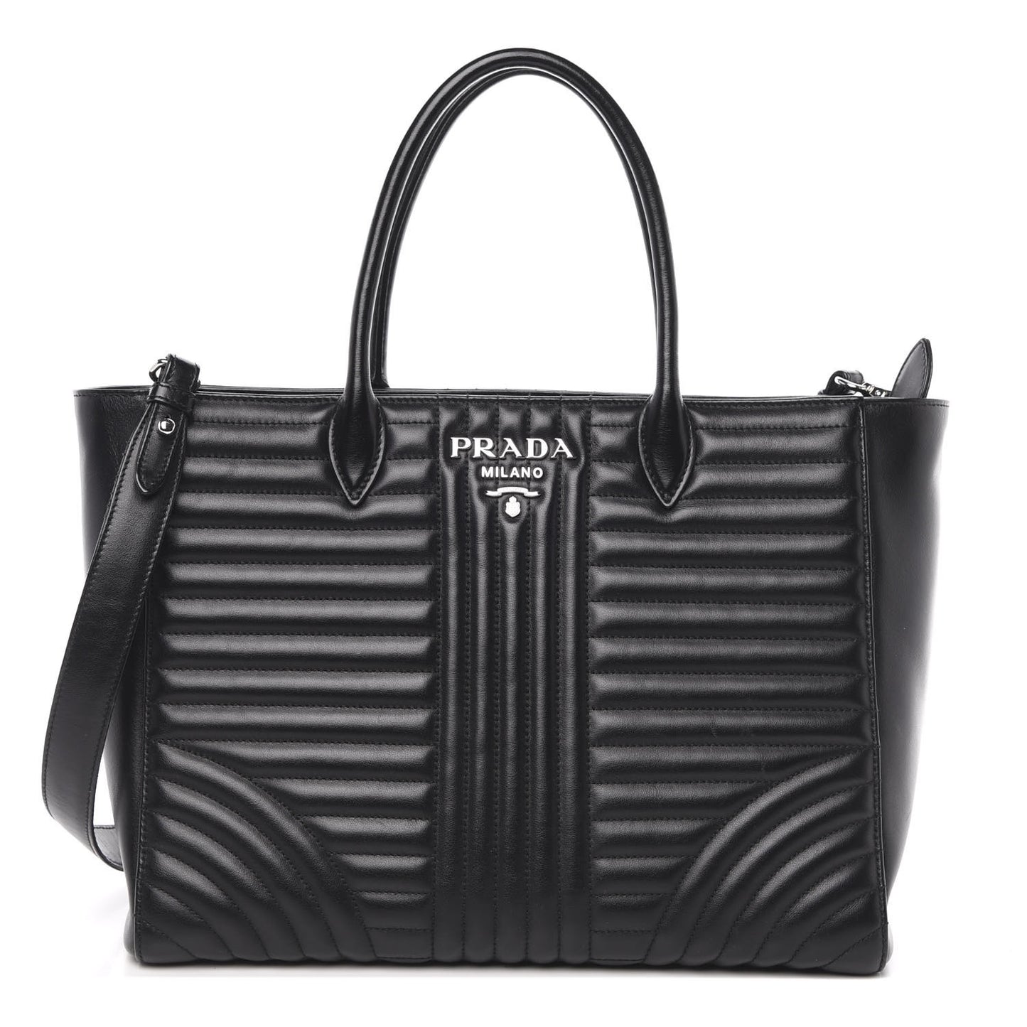 Soft Calfskin Impunture Diagramme Tote Black