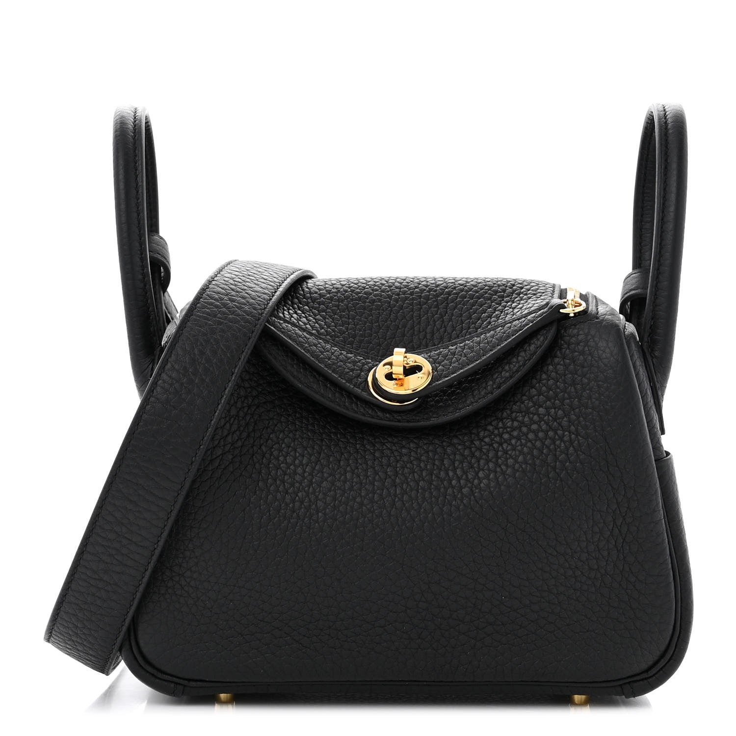 Hermes Taurillon Clemence Mini Lindy 20 Black 1 of 12