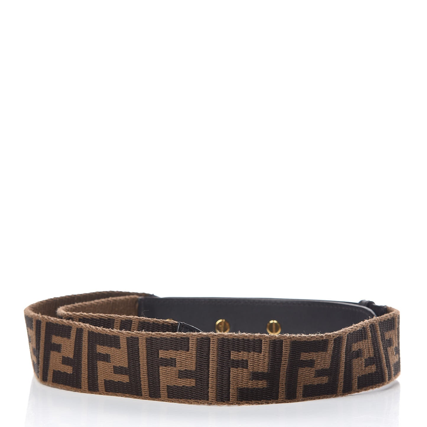 Ribbon Vitello Century FF 1974 Studded Strap You Fango Marrone Ebano