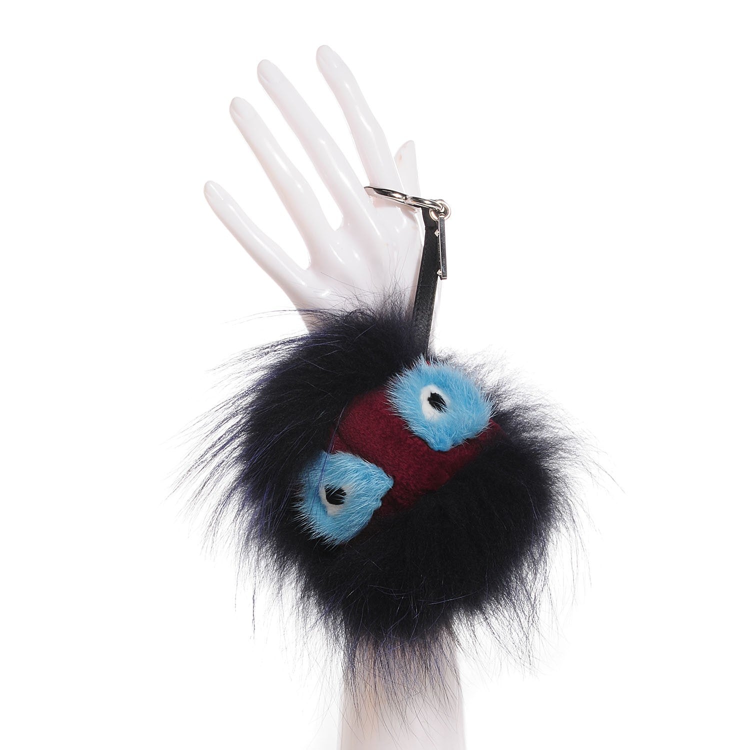 Fendi Mink Fox Rabbit Fur Vitello Flamingo Furme Monster Bag Charm Viola Multicolor Black 2 of 7