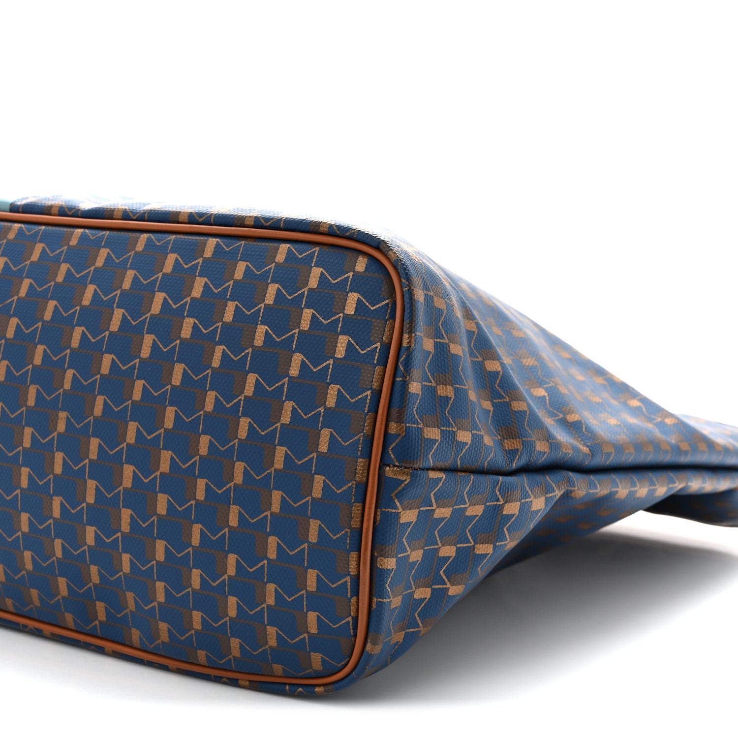 Moynat Canvas 1920 Calfskin Oh! Tote Ruban GM Indigo Bronze Cognac 10 of 10