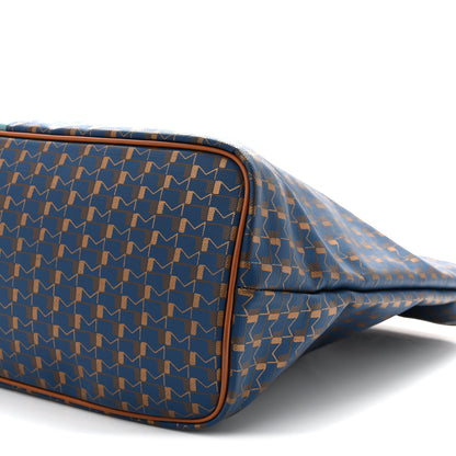 Moynat Canvas 1920 Calfskin Oh! Tote Ruban GM Indigo Bronze Cognac 10 of 10