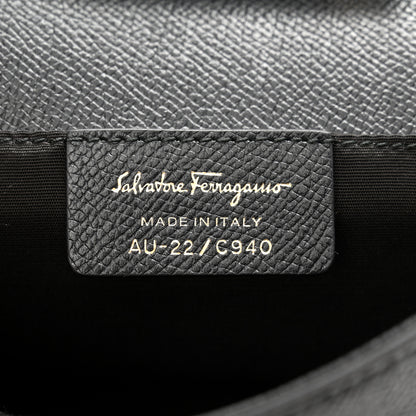 Salvatore Ferragamo Hammered Calfskin Vara Bow Mini Bag Black 6 of 9