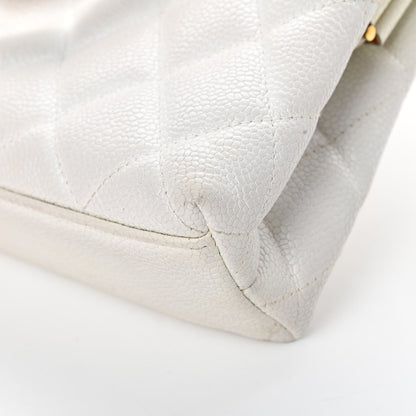 Chanel Caviar Quilted Kisslock Frame Bag White 12 of 18