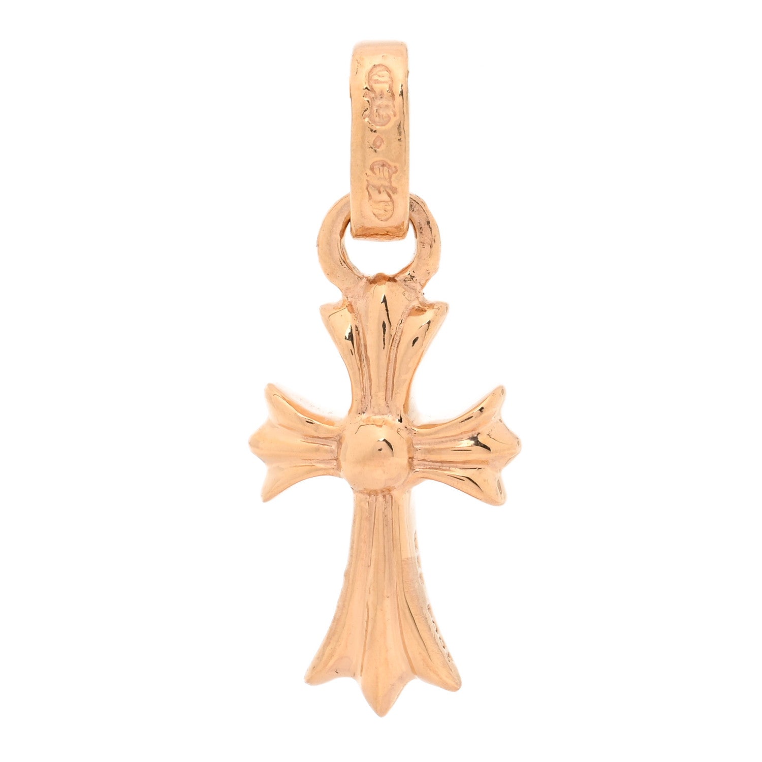 Chrome Hearts 22K Yellow Gold Diamond Baby Fat Cross Pave Pendant 3 of 3