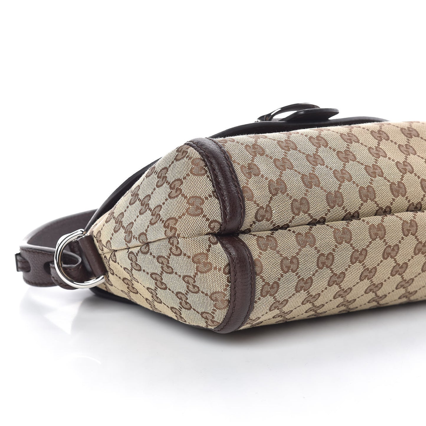 Monogram Medium Techno Horsebit Shoulder Flap Bag Dark Brown