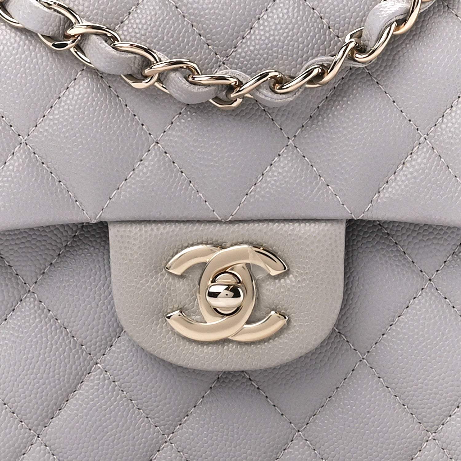 Chanel Caviar Quilted Small Double Flap Grey 9 of 12